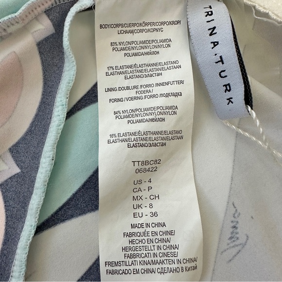 Trina Turk Halter Electric Wave Tankini Swimsuit Top Women's 4 NWT - Picture 10 of 12